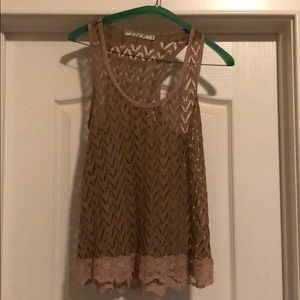 Chloe K brown crochet tank